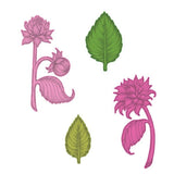 Dahlia and Leaves Cling Stamp Set And Die COMBO