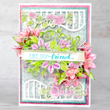 Vining Clematis Banner Cling Stamp Set And Die COMBO
