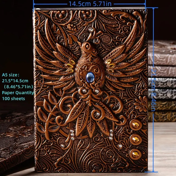 Hardcover books - Embossed Vintage Phoenix