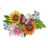 Stamp and Colour Set - Vintage Blooms - Sunflower (5pc)