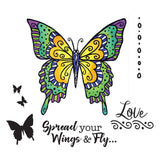 Stamp & Colour Outline Stamps - Spread Your Wings Butterfly (7pc)