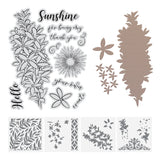 Stamp, Die & Stencil - Box Leaf & Waxflowers