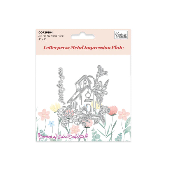 LetterPress Metal Impression Plate - 4 - Just for You Home Floral