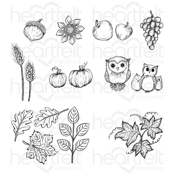 Autumn Wreath Accents Cling Stamp Set And Die COMBO