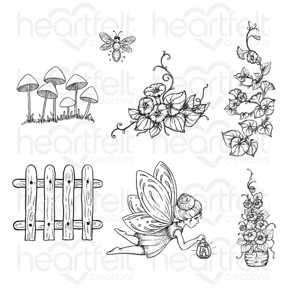 Mushroom Cottage Accents Cling Stamp Set and Die COMBO