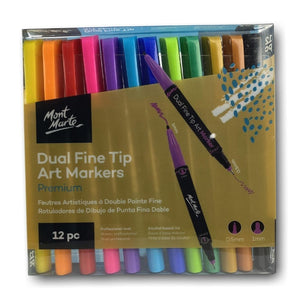 Premium Marker Set - Dual Fine Tip Alcohol Ink Art Markers 12pc