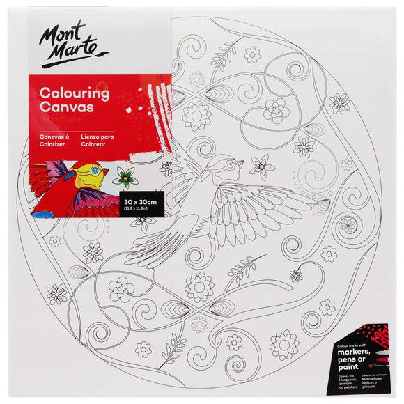 Colouring Canvas Signature 30 x 30cm (11.8 x 11.8in) - Flying Bird