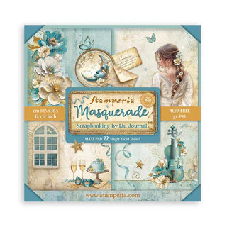 Stamperia Scrapbooking Pad 22 Sheets 12" x 12" Single Face - Masquerade