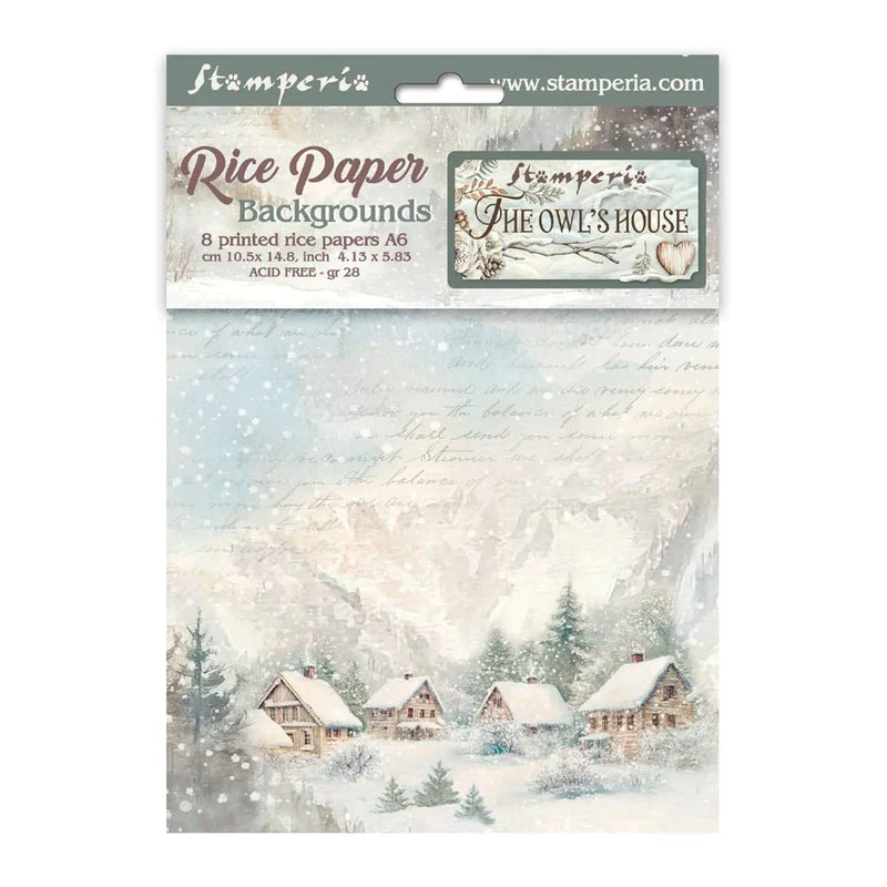 Stamperia Rice Paper Backgrounds A6 8/pkg - The Owl's House^