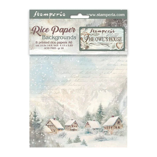Stamperia Rice Paper Backgrounds A6 8/pkg - The Owl's House^