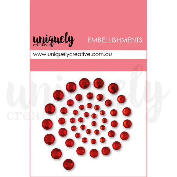 Red self adhesive rhinestones