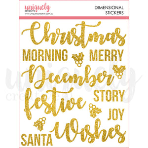 Christmas Wishes Glitter Dimensional Stickers