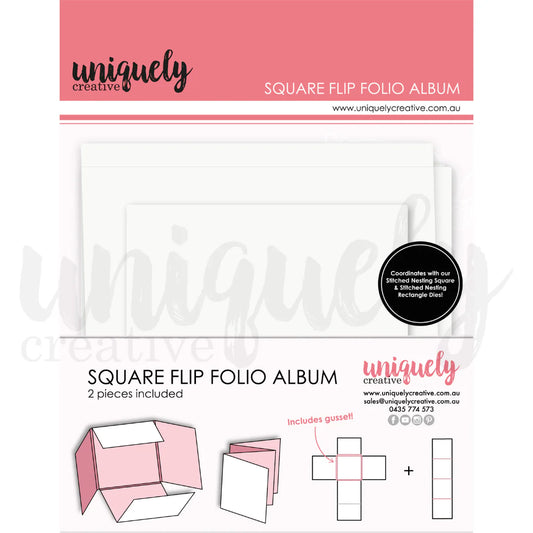 White Square Flip Folio Album