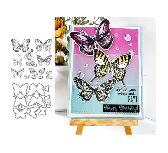 Beautiful Butterfly Stamp and Die COMBO