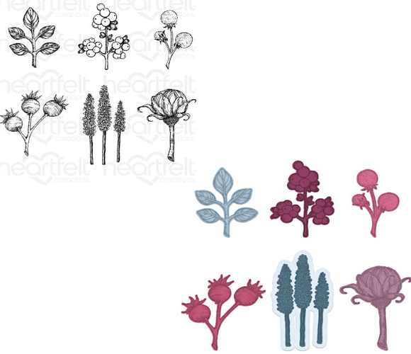 Floral Shoppe Accents Cling Stamp Set And Die COMBO