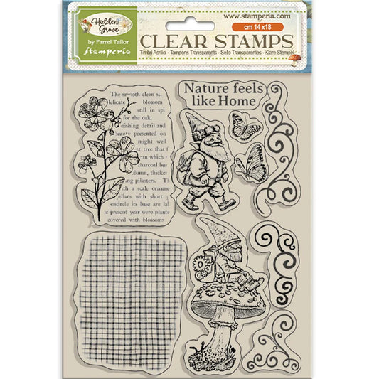 Stamperia HIDDEN GROVE - GNOME Acrylic Stamps 14 x 18 cm #WTK216