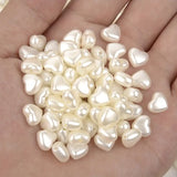 8mm White Acrylic Love Heart Beads