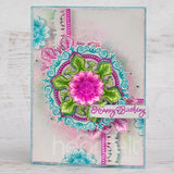 Floral Mosaics Cling Stamp Set And Die COMBO