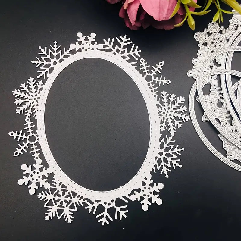 Snowflake Oval Nesting Frames Dies