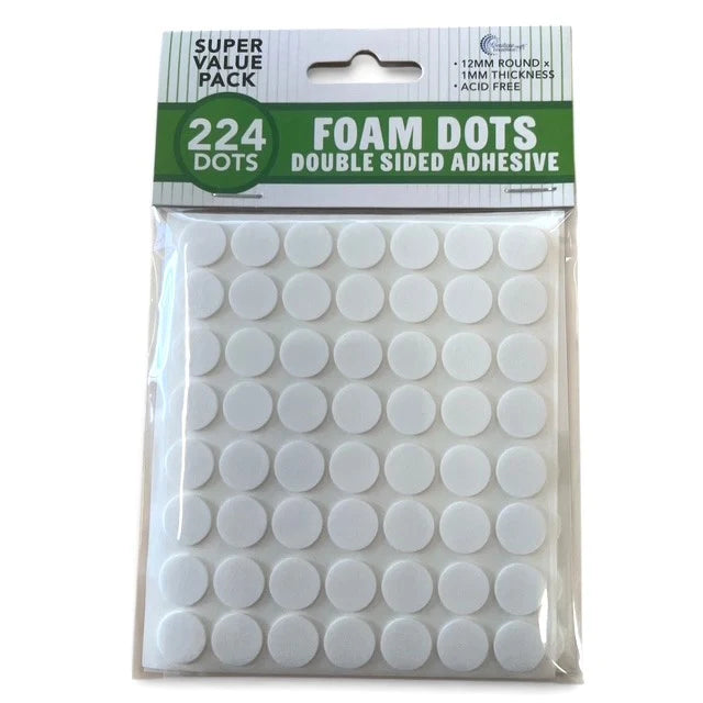 CC Foam Dots Double Sided Adhesive - 12mm x1mm - 224 pcs