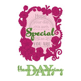 Special Floral Sentiment Cling Stamp Set And Die COMBO