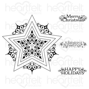Holiday Star Cling Stamp Set And Die COMBO