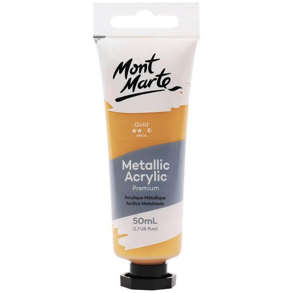 Metallic Acrylic Paint Premium 50ml  Tube- Gold