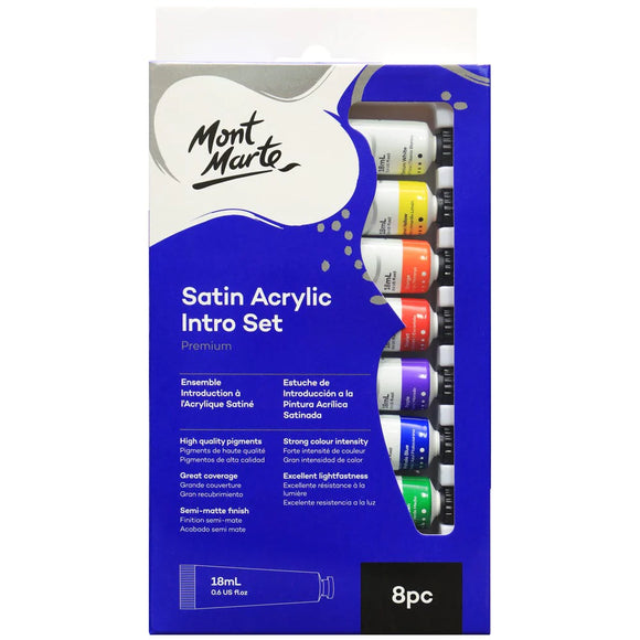 Satin Acrylic Intro Set Premium 8pc x 18ml (0.6 US fl.oz)
