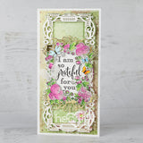 Grateful Floral Sentiment Cling Stamp Set And Die COMBO