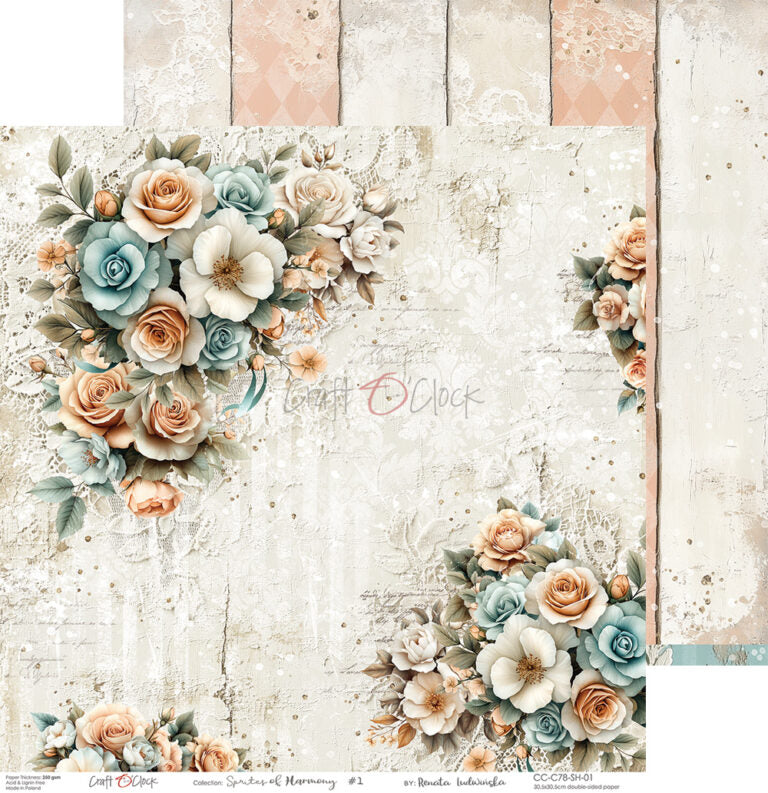 Craft O Clock - Sprites of Harmony - 12 x 12 Paper Pack - 6 Sheets -