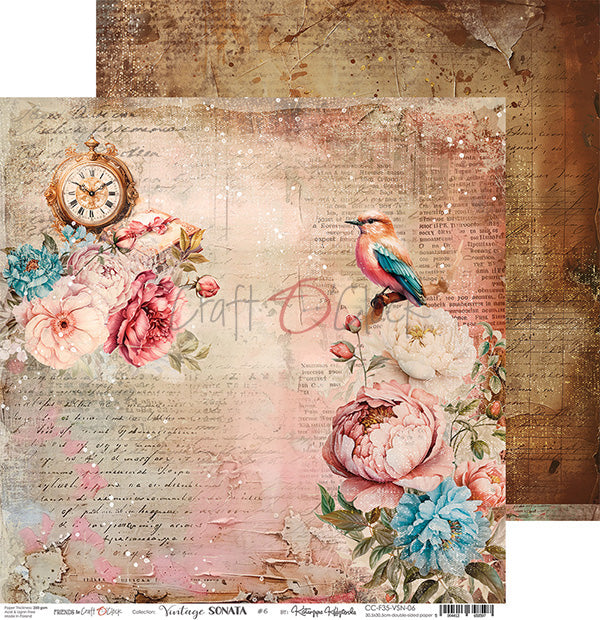 Craft O Clock - Vintage Sonata - 12 x 12 Paper Pack - 6 pages