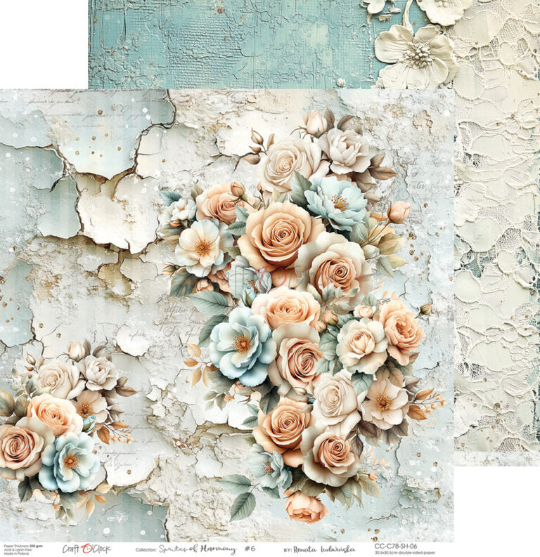 Craft O Clock - Sprites of Harmony - 12 x 12 Paper Pack - 6 Sheets -