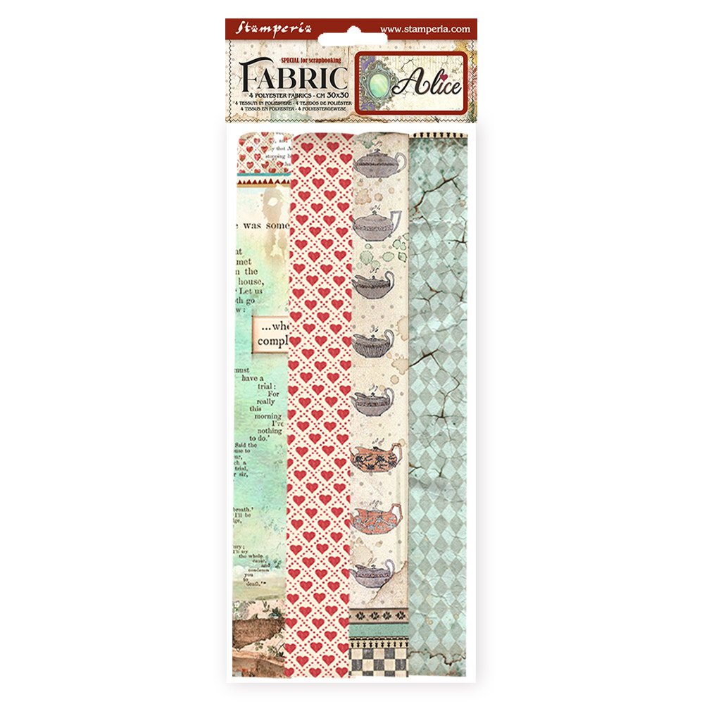 Stamperia - Alice Forever - Fabric - 4 Sheets - SBPLT12