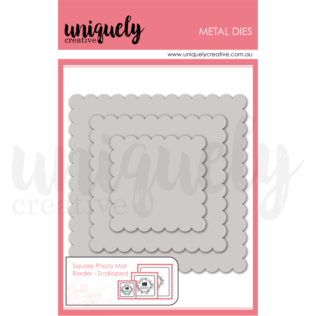 Square Photo Mat Border Die- Scalloped
