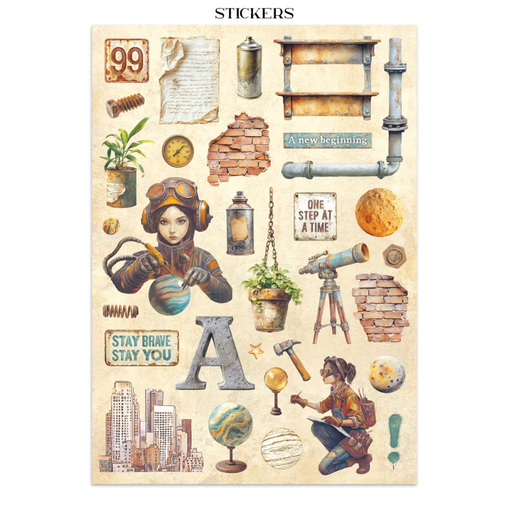 Stamperia Junk Journal Stickers, Cut-Outs & Backgrounds - A New Beginning
