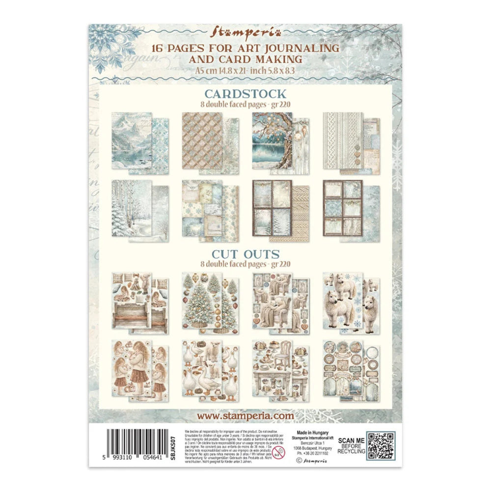 Stamperia Printed Art Junk Journal Focus Points for Art and Craft A5 - White Christmas