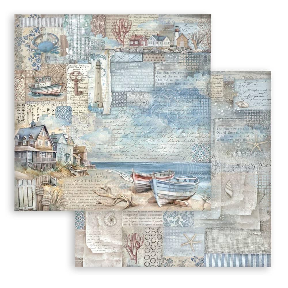 Stamperia Double-Sided Paper Pad 8"x 8" 10/Pkg - Silent Sea