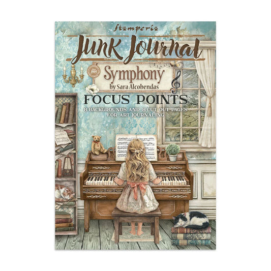 Stamperia Junk Journal Focus Points A5 Pad, Backgrounds & Cut-Outs - Symphony