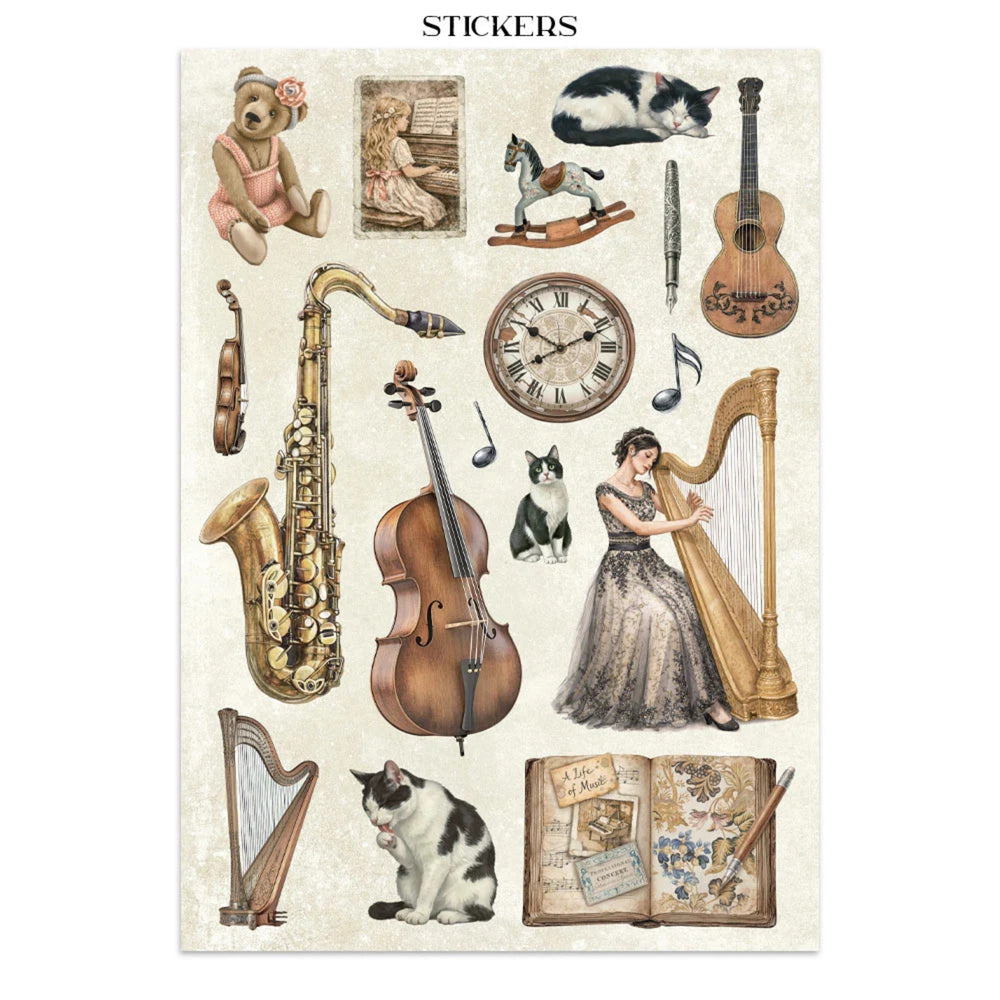 Stamperia Printed Art Junk Journal: Stickers, Cut-Outs & Backgrounds for Art and Craft - Symphony
