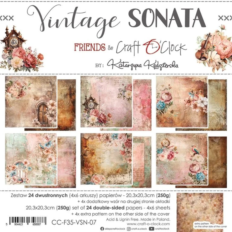 Craft O'Clock - Vintage Sonata 8"x 8" Paper Collection Pack