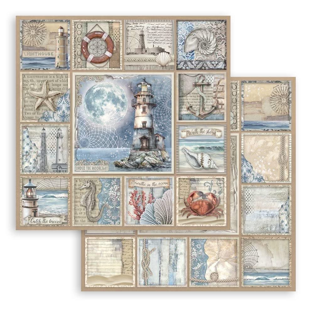 Stamperia Double-Sided Paper Pad 8"x 8" 10/Pkg - Silent Sea