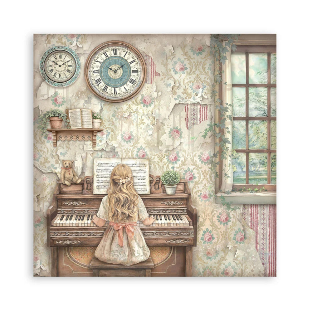 Stamperia Scrapbooking Printed Pad 8" x 8" 22/pkg Single-Sided - Symphony
