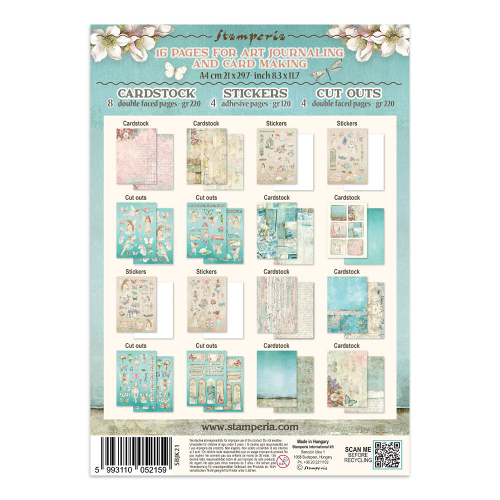 Stamperia Printed Art Junk Journal: Stickers, Cut-Outs, Backgrounds for Art and Craft - Wonderland