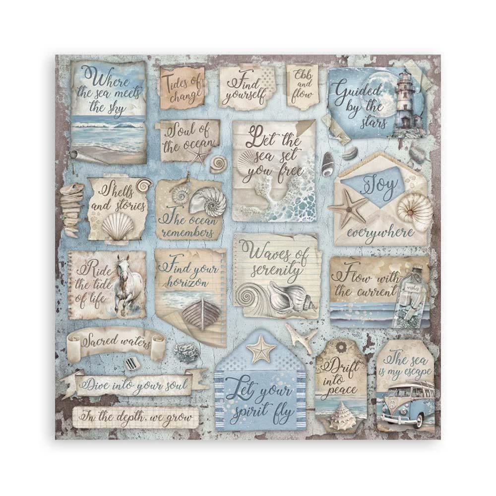 Stamperia Double-Sided Paper Pad 8"x 8" 10/Pkg - Silent Sea
