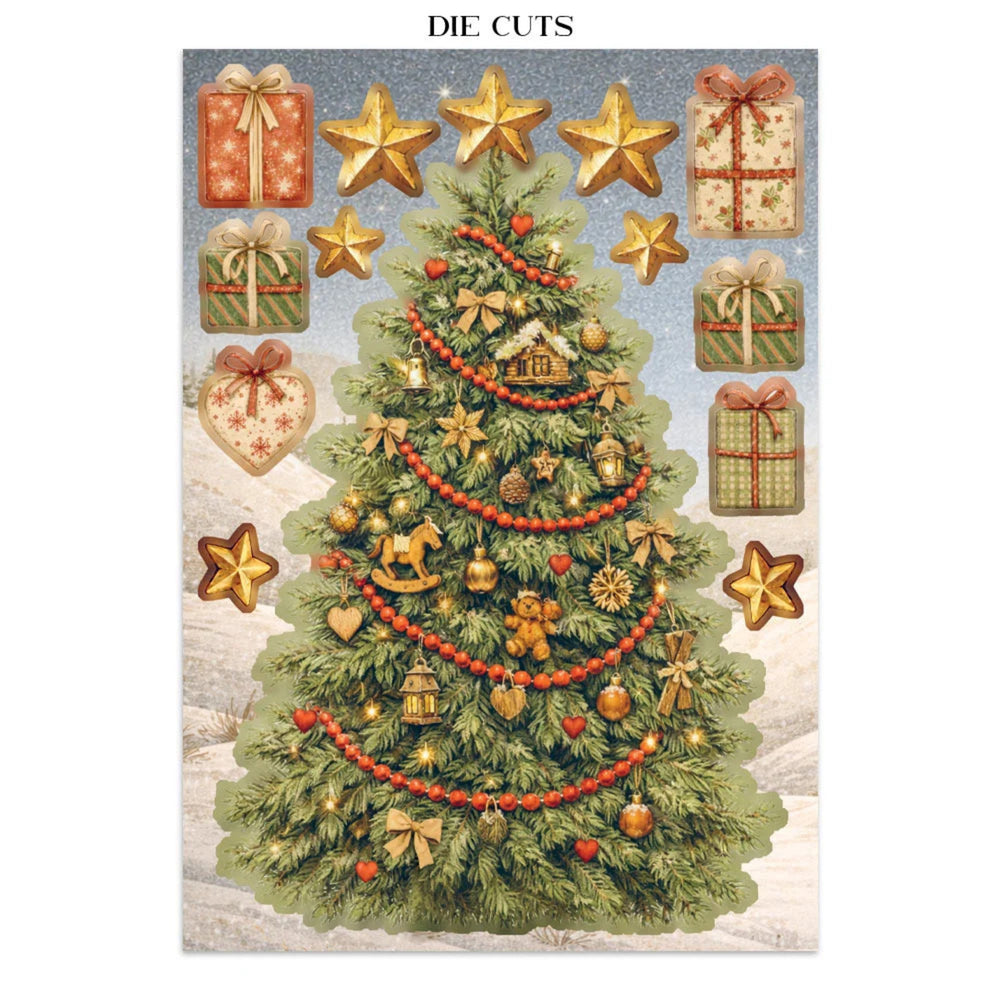 Stamperia Junk Journal Focus Points A5 Pad, Backgrounds & Cut-Outs - Silent Night