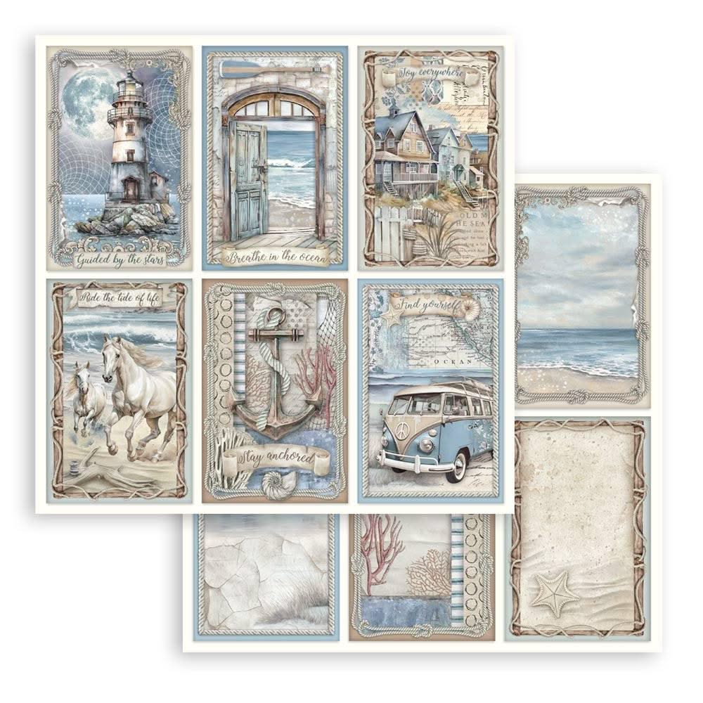 Stamperia Double-Sided Paper Pad 8"x 8" 10/Pkg - Silent Sea
