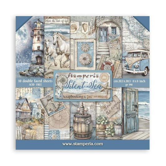 Stamperia Double-Sided Paper Pad 8"x 8" 10/Pkg - Silent Sea