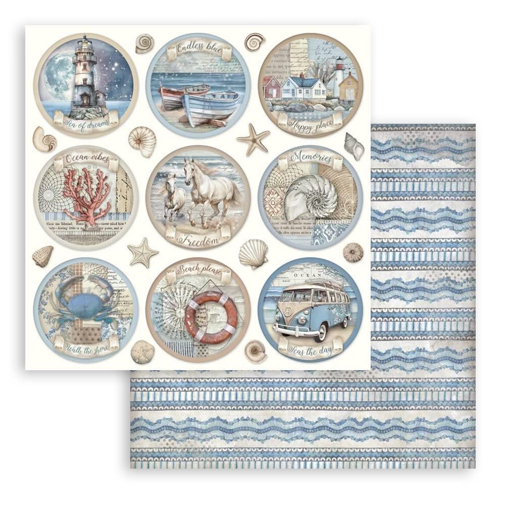 Stamperia Double-Sided Paper Pad 8"x 8" 10/Pkg - Silent Sea