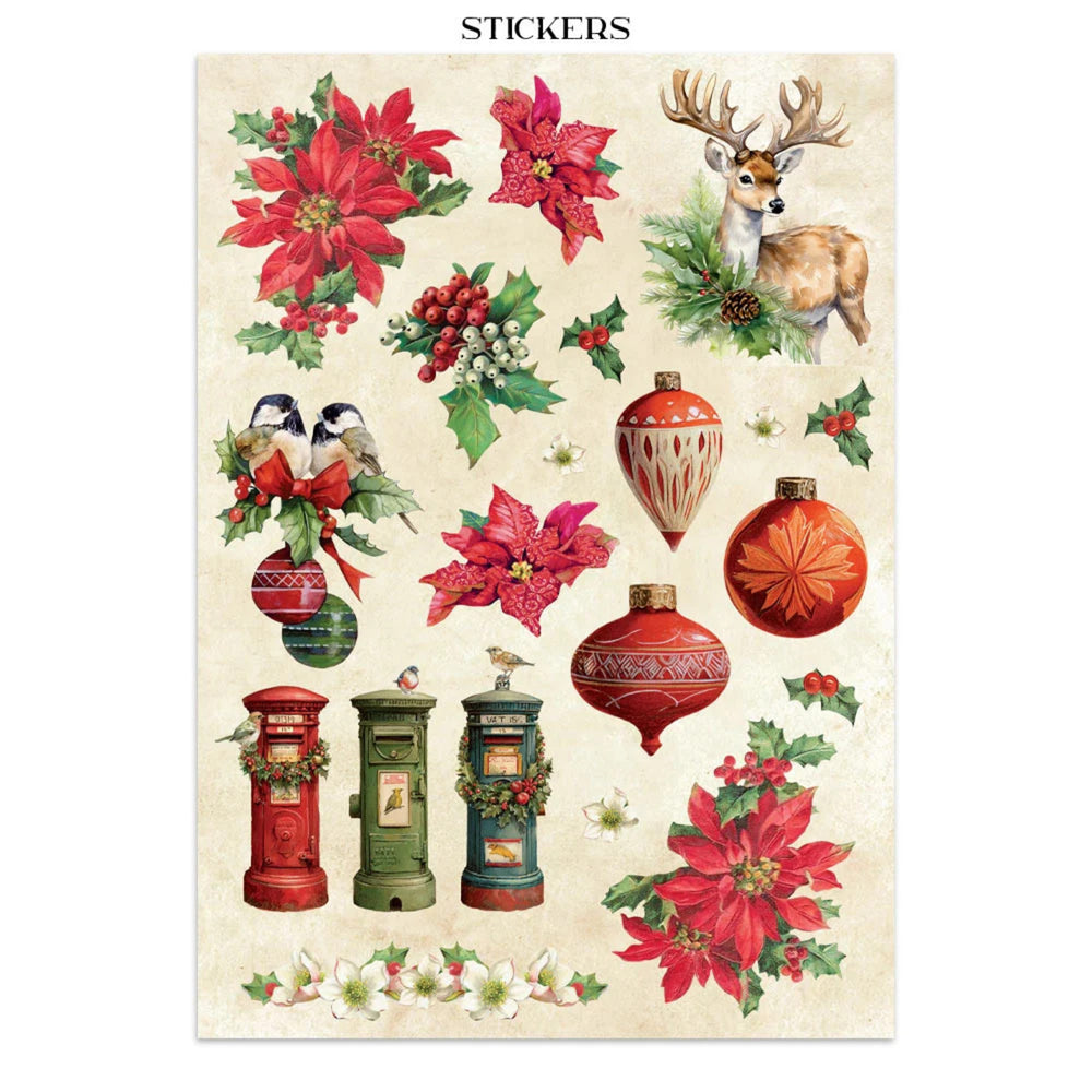 Stamperia Printed Art Junk Journal: Stickers, Cut-Outs & Backgrounds for Art and Craft - Christmas