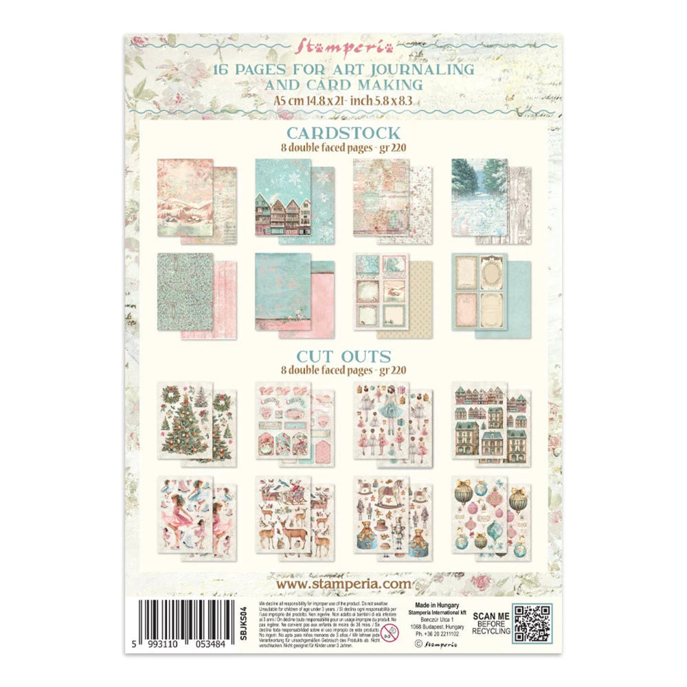 Stamperia Printed Art Junk Journal Focus Points for Art & Craft A5 - Winter Magic